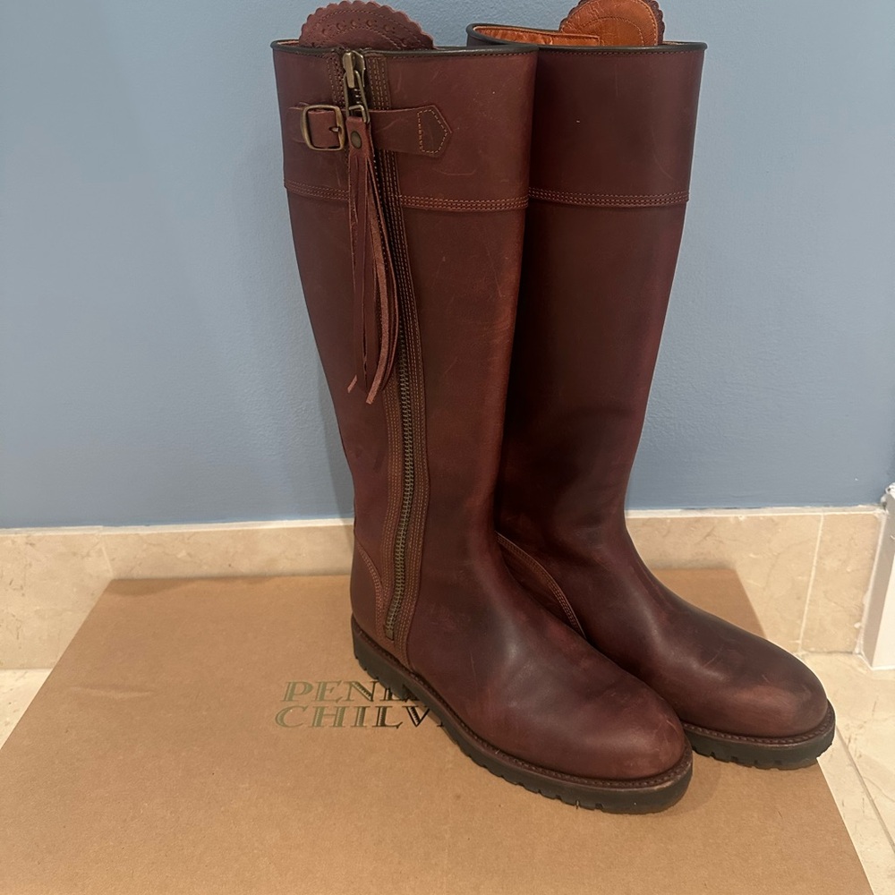 Penelope Chilvers Leather Knee-High Tassle Boots